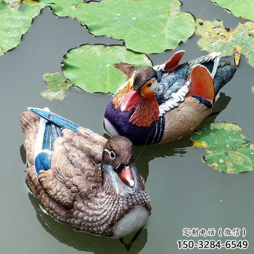 大型鴛鴦雕塑 商業街廣場雕塑 古銅色擺件