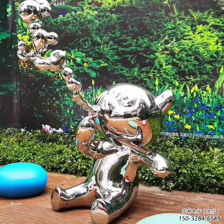 景區貓咪雕塑，鍍金歐式雕塑，鐵藝材質