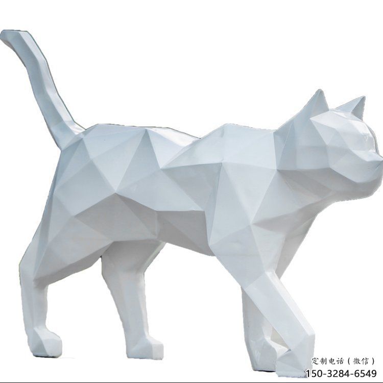 小區貓咪雕塑，拉絲海洋雕塑，抽象效果