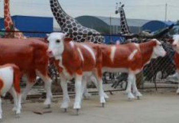 城市公牛雕塑 風(fēng)景區(qū)彩繪雕塑 抽象擺件