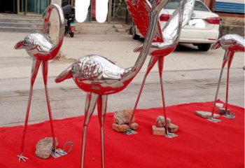 城市白鶴雕塑 風(fēng)景區(qū)彩繪雕塑 抽象擺件