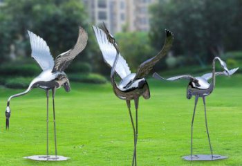 創(chuàng)意白鶴雕塑 步行街店門口雕塑 影視劇小品