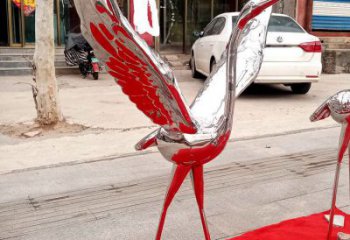 店門(mén)口白鶴雕塑 創(chuàng)意景觀雕塑 仿真擺件