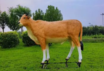 彩繪黃牛雕塑 仿真雕塑 步行街擺件