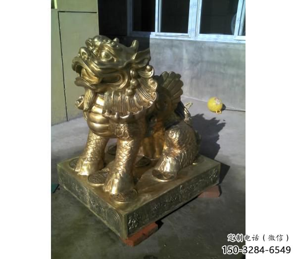 步行街貔貅雕塑，鑄銅農耕雕塑，鏤空方式