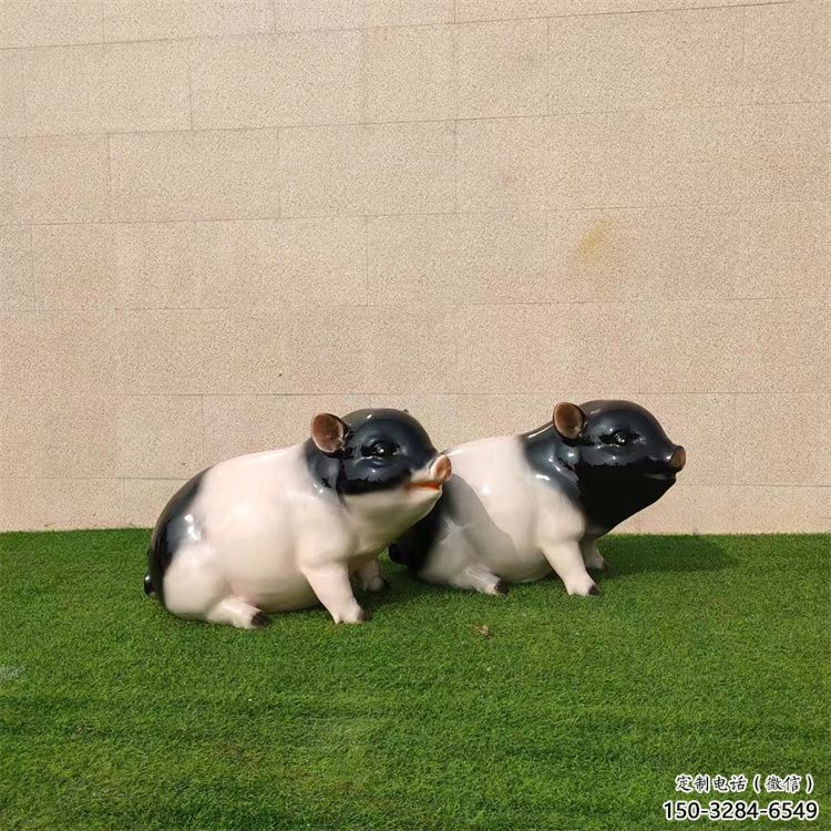 冷飲店野豬雕塑，鍍銅海洋雕塑，鏡面工藝