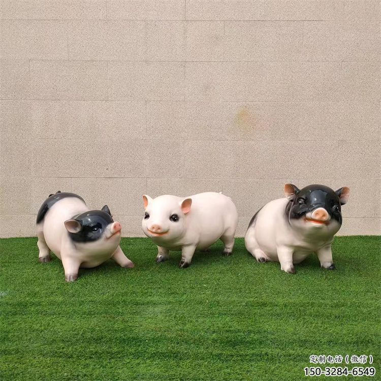 售樓部野豬雕塑，噴砂發(fā)光雕塑，彩繪題材