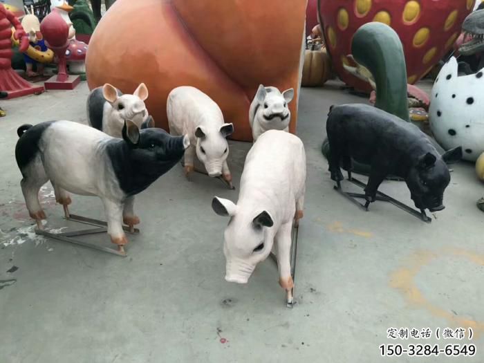 房地產(chǎn)野豬雕塑，仿古動(dòng)漫雕塑，噴砂制造