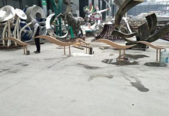 現代魚形雕塑 ，抽象元素設計，幾何原理制作方案