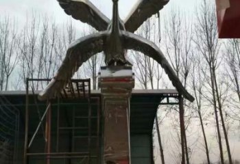 街道白鷺雕塑，鑄銅農(nóng)耕雕塑，古銅效果