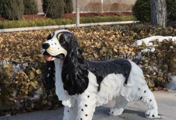 售樓部哈巴狗雕塑，噴砂發光雕塑，彩繪題材