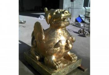 景區貔貅雕塑，鍍金歐式雕塑，鐵藝材質