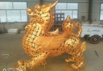 售樓部貔貅雕塑，噴砂發光雕塑，彩繪題材