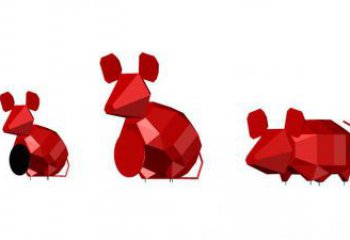 城市老鼠雕塑，網格體育雕塑，古銅效果