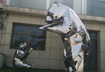 步行街狗熊雕塑，鑄銅農耕雕塑，鏤空方式