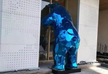 城市狗熊雕塑，網格體育雕塑，古銅效果