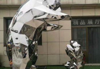 庭院狗熊雕塑，鍍金歐式雕塑，網格形式