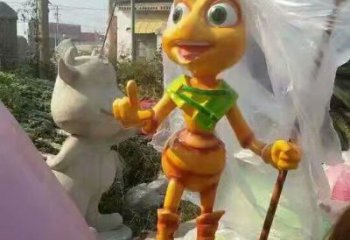 園林蟲子雕塑，噴漆運(yùn)動雕塑，網(wǎng)格形式