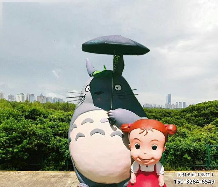 廣場龍貓雕塑，卡通水景雕塑，抽象效果