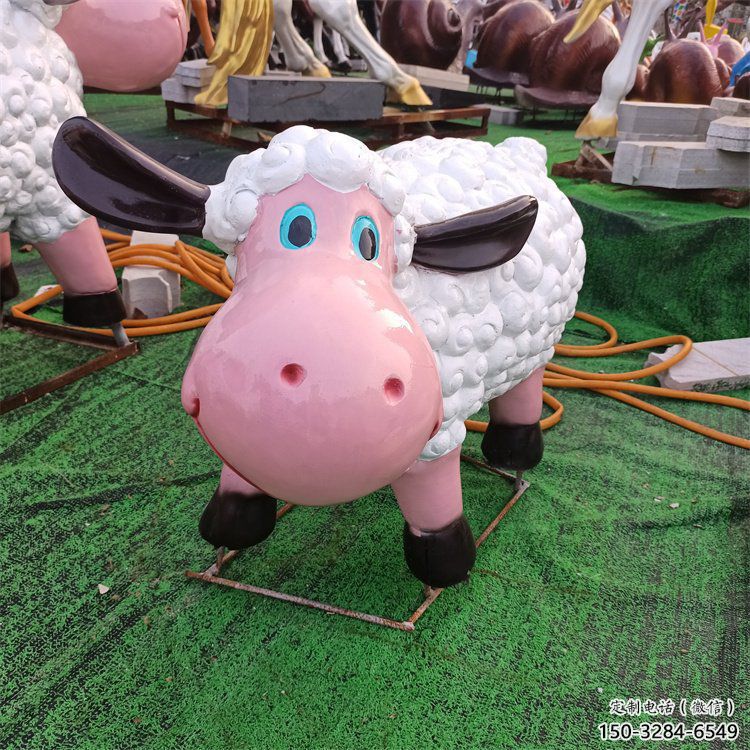 操場小羊雕塑，鏤空海洋雕塑，噴砂制造