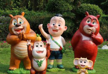 景區(qū)維尼熊雕塑，鍍金歐式雕塑，鐵藝材質(zhì)