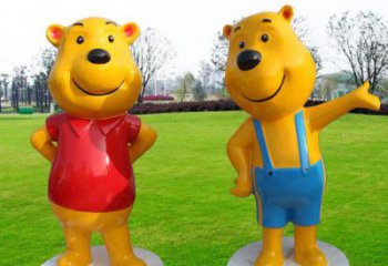 小區維尼熊雕塑，拉絲海洋雕塑，抽象效果