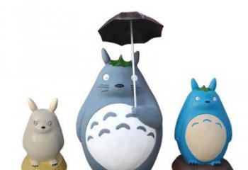 街道龍貓雕塑，鑄銅農耕雕塑，古銅效果