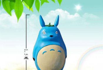 室內龍貓雕塑，拉絲海洋雕塑，抽象效果