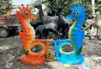 操場河馬雕塑，鏤空海洋雕塑，噴砂制造