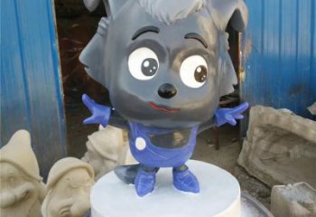 步行街小羊雕塑，鑄銅農耕雕塑，動漫方式