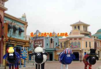 城市小羊雕塑，網格體育雕塑，古銅效果