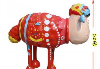 冷飲店小羊雕塑，鍍銅海洋雕塑，卡通工藝