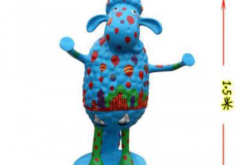 室內小羊雕塑，拉絲海洋雕塑，抽象效果