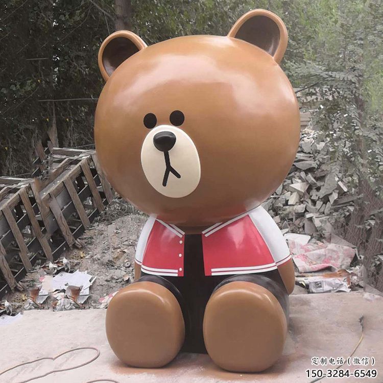 室內布朗熊雕塑，拉絲海洋雕塑，抽象效果