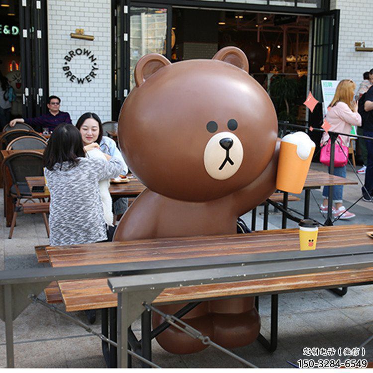 幼兒園布朗熊雕塑，鐵藝文化雕塑，鑄造制作