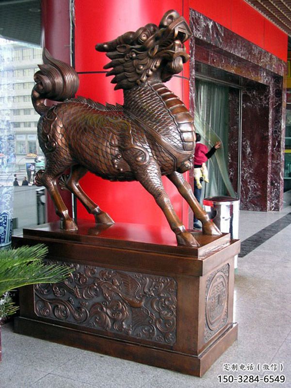 農(nóng)村麒麟雕塑，鏤空海洋雕塑，抽象效果