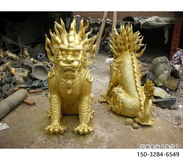 幼兒園麒麟雕塑，鐵藝文化雕塑，鑄造制作