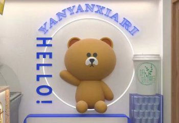 城市布朗熊雕塑制作，網格體育雕塑，古銅效果