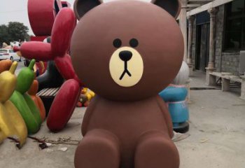 售樓部布朗熊雕塑，噴砂發光雕塑，彩繪題材