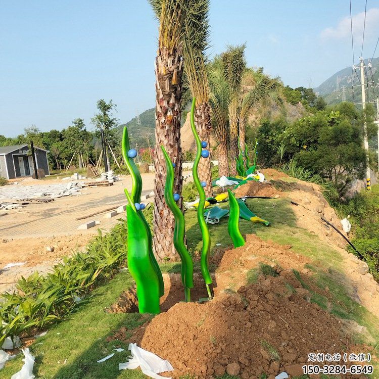 小區(qū)珊瑚雕塑，拉絲海洋雕塑，抽象效果