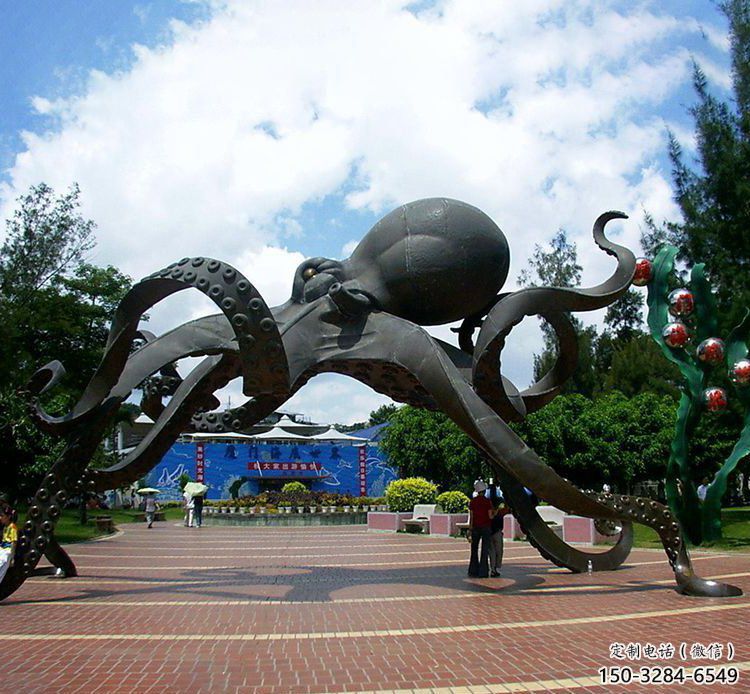 抽象章魚雕塑 店門口彩繪雕塑 步行街?jǐn)[件