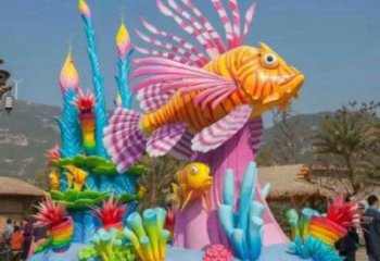 景區珊瑚雕塑，鍍金歐式雕塑，樹脂材質