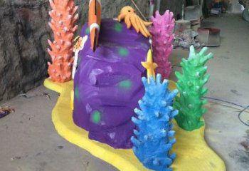 售樓部珊瑚雕塑制作，噴砂發(fā)光雕塑，彩繪題材