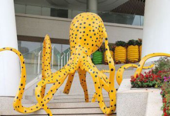 操場烏賊雕塑，鏤空海洋雕塑，噴砂制造