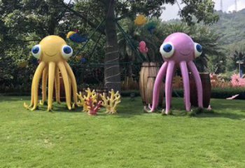 房地產(chǎn)烏賊雕塑，仿古動漫雕塑，噴砂制造