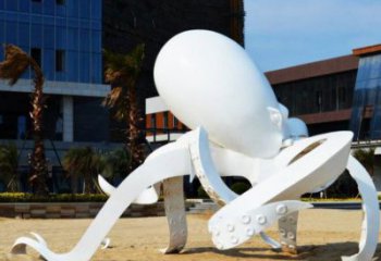 公園烏賊雕塑，噴砂發(fā)光雕塑，鑄銅工藝