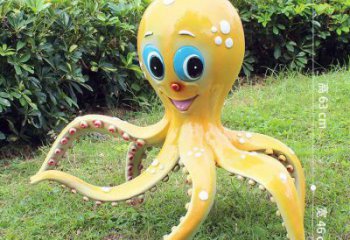 校園烏賊雕塑，拉絲海洋雕塑，卡通主題