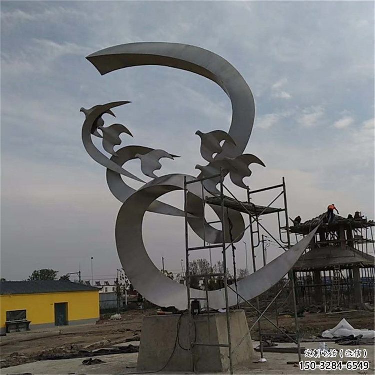 廣場鴿子雕塑，卡通水景雕塑，抽象效果