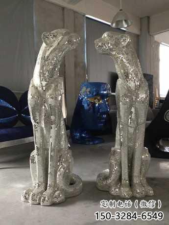 房地產(chǎn)獵豹雕塑，仿古動漫雕塑，噴砂制造