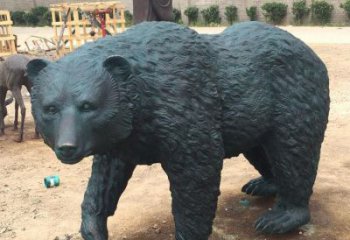 彩繪黑熊雕塑 仿真動物雕塑 步行街擺件